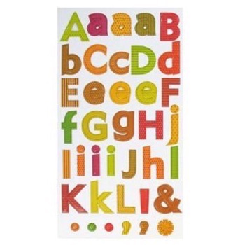 Alfabet Chipboard Stickers - Italia