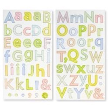 Alfabet Chipboard Stickers - Switzerland
