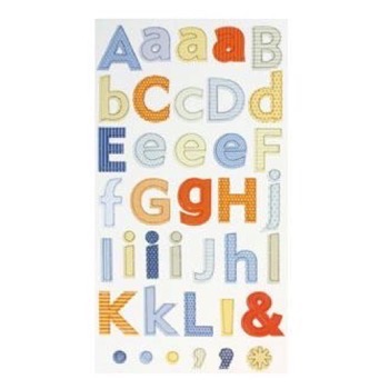 Alfabet Chipboard Stickers - Atlantic