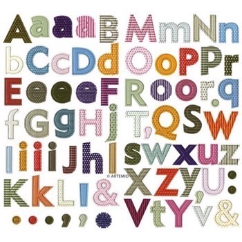 Alfabet Chipboard Stickers - Street