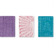 Sizzix Texture Embossing Folders - Tim Holtz / Playing Games Set