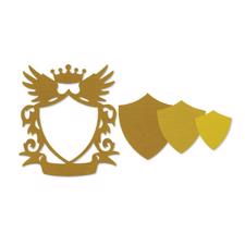 Sizzix Framelits Die Set 3PK - Shield w. Crown & Wings