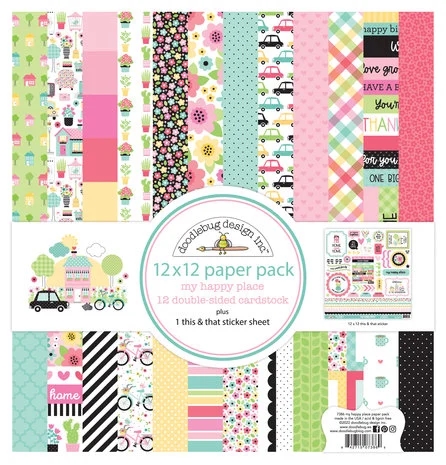 Doodlebug Design Paper PACK 12x12" - My Happy Place