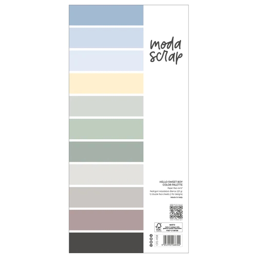 ModaScrap Paper Color Palette 6"x12" - Hello Sweet Boy (ensfarvet)