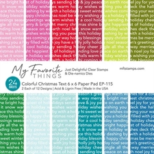 My Favorite Things Paper Pad 6x6" - Colorful Christmas Texts