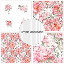 Simple and Basic Design Papers - Opulent Pink Flowers 30,5x30,5 cm (stor)